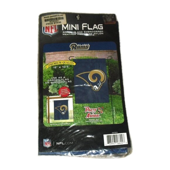 St. Louis Rams Mini Garden Embroidered Flag 15 X 10.5 Inches New Nfl - Picture 2 of 3